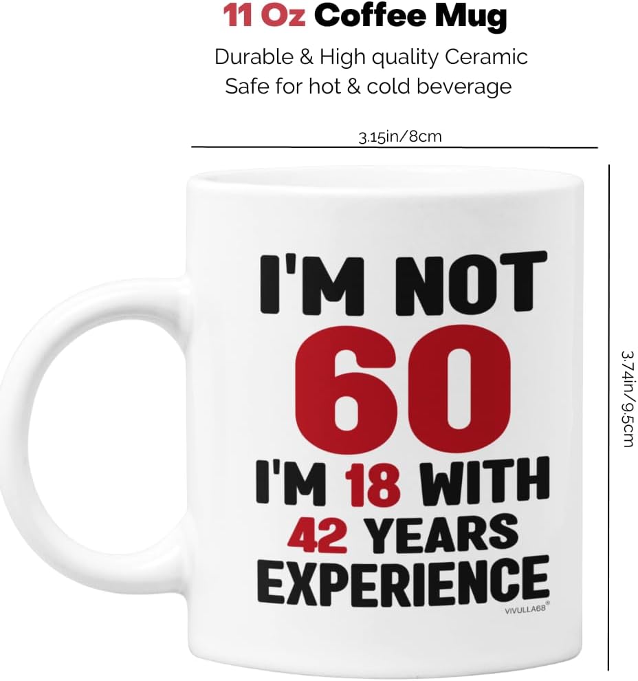 Vivulla68 60th Birthday Gifts For Men Women, 60 Birthday Gifts For Women Men, Birthday Gifts For 60 Year Old Man Woman, 1963 Birthday Gifts For Women Men, Happy 60th Birthday Gift Idea, Turning 60 Mug
