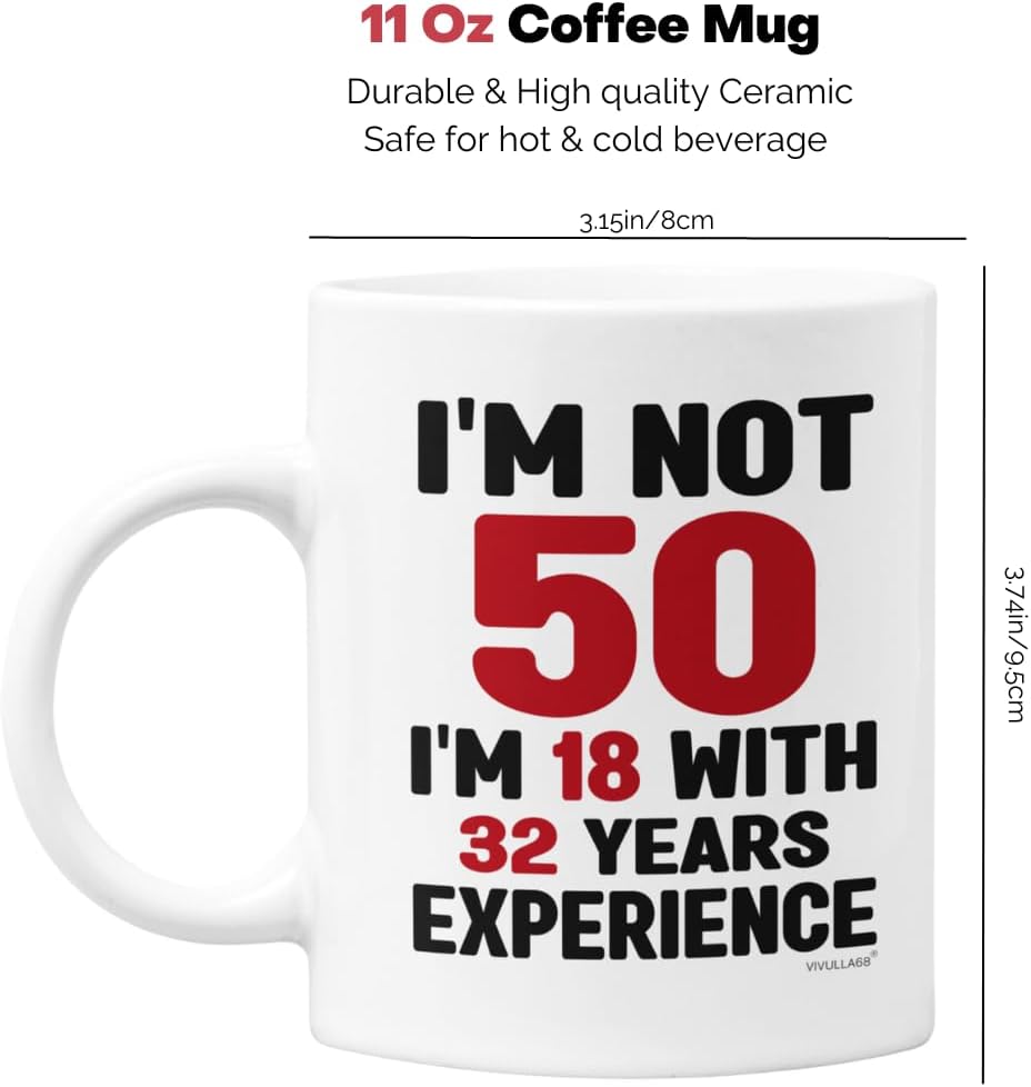 Vivulla68 50th Birthday Gifts For Him, Women Mens 50th Birthday Gift Ideas, 50th Birthday Gifts For Men Funny, Fifty Birthday Gifts For Men And Women, Turning 50 Gifts, 50th Cups, 50th Birthday Mug