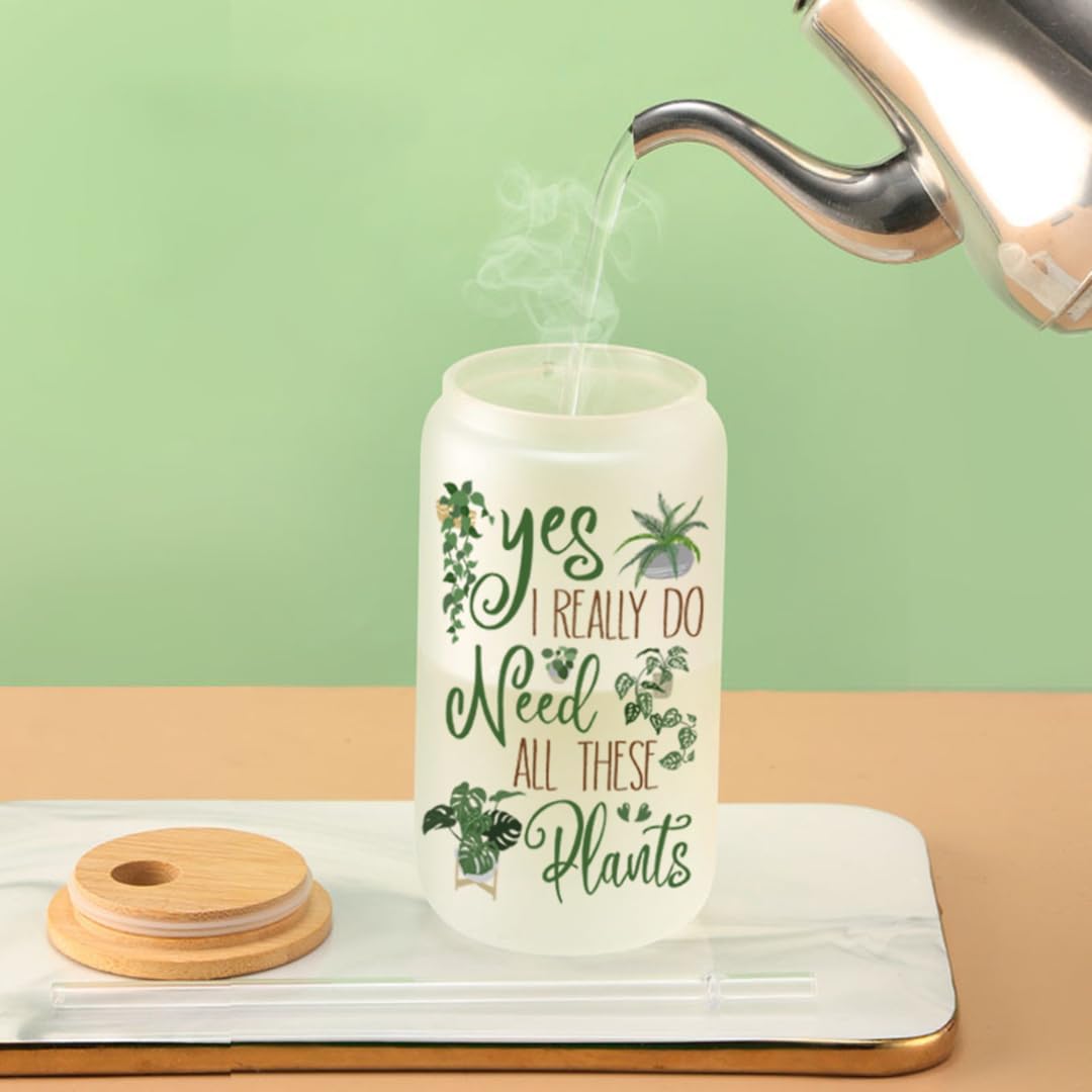 B0CS67883P - Mothers Day Gift for Plant Lover - Plant Glass Cup, Gardening Coffee Mug for Mom, Dad, Garden Lover, Garden Crazy Plants Lady Gifts, Unique Present for Women, Men, Gardener on Birthday, Christmas