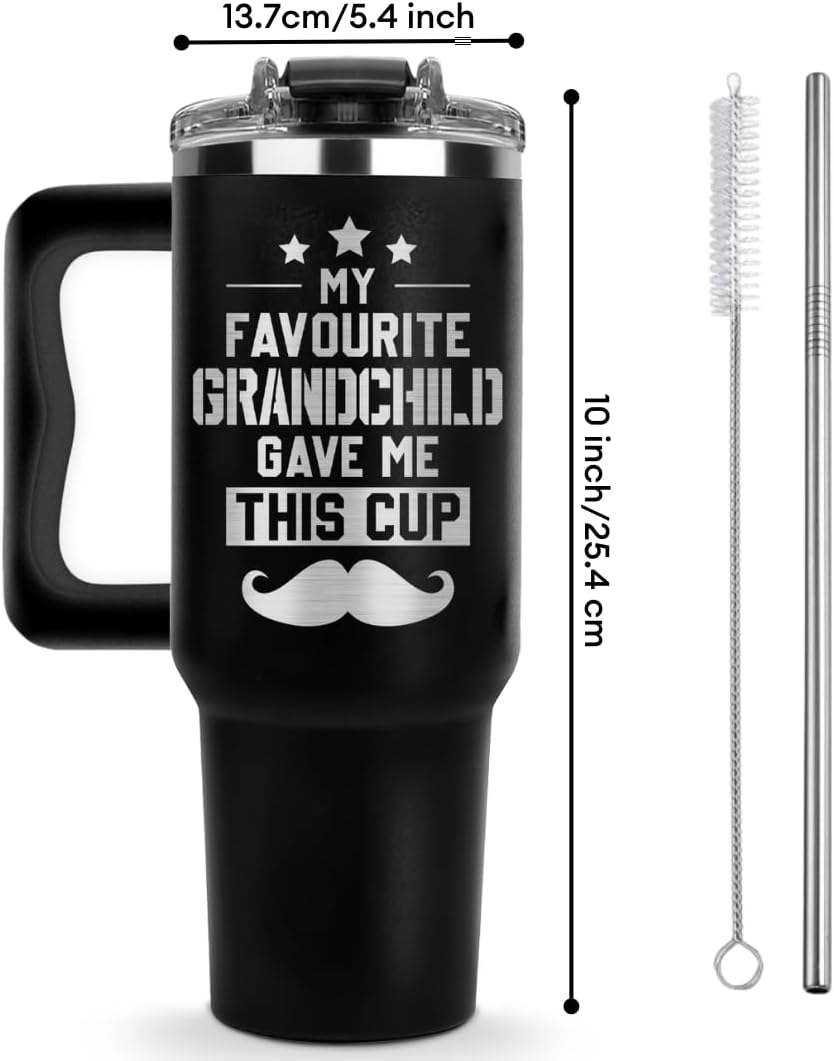 B0D9Y6C2J2-Vivulla68 Father Day Gifts for Grandpa, My Favorite GrandChild Gave Me This Cup Tumbler 40Oz - Grandpa Birthday Gifts from Grandkids, Granddaughter, Grandson - Grandfather Mug, Present for Granddad