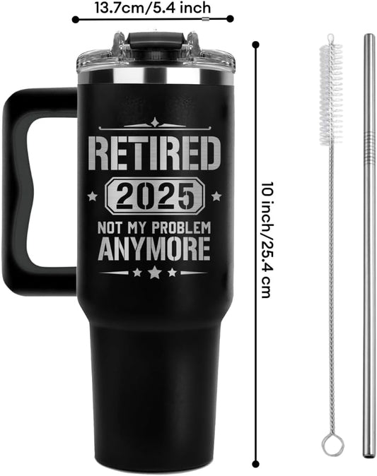 B0DM15KSZ3 - Retired 2025 Not My Problem Anymore Tumbler 40Oz, Retirement Gifts for Men 2025, Retirement Weekly Schedule Cup, Funny Retired Gifts for Men, Retiring Coffee Mug Ideas for Coworkers, Colleague, Boss
