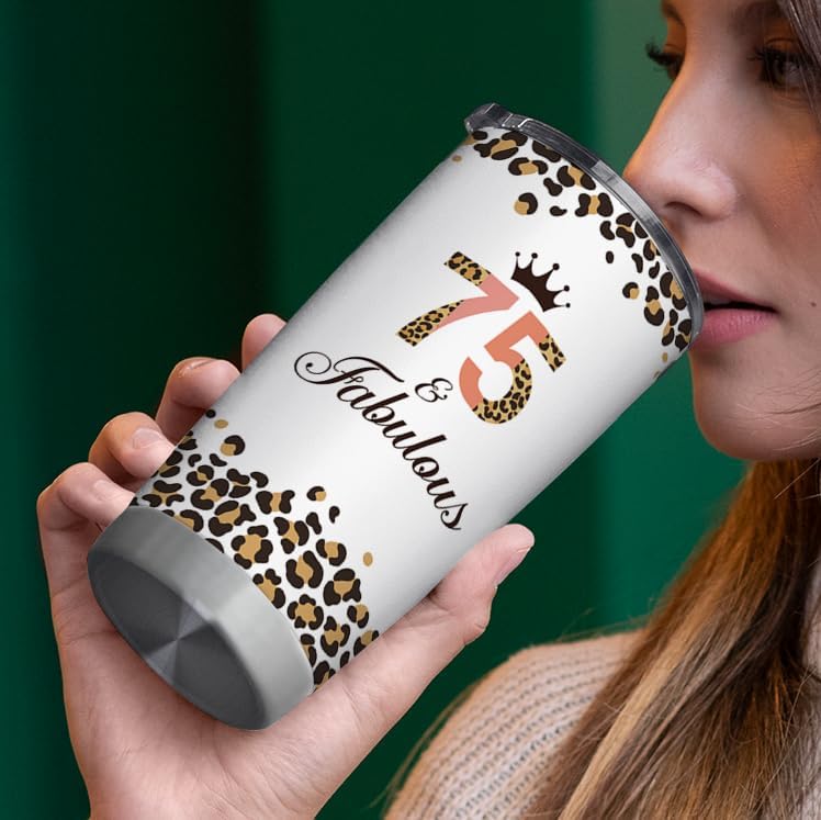 Vivulla68 75th Birthday Gifts For Women, 1948 Birthday Gifts, Gifts For 75 Year Old Woman, Gifts For Women Turning 75, 75th Birthday Travel Coffee Mug For Mom, 75th Birthday Tumbler 20 Oz