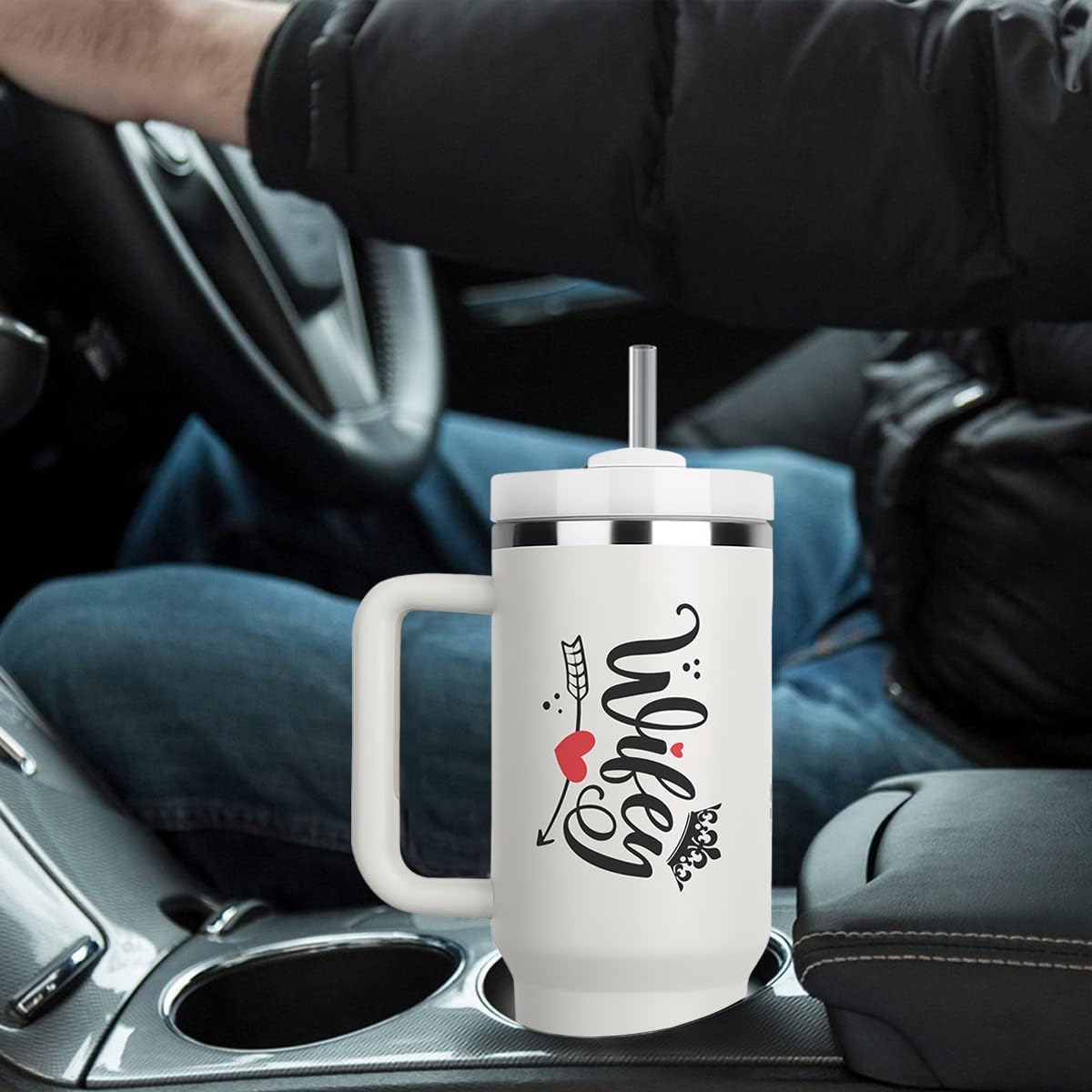 Vivulla68 40Oz Wifey Nutrition Tumbler, Wifey Gifts, Wife Gift from Husband, Gifts for Wife on Anniversary, Birthday Gifts for Wife, Wife Christmas Gifts, Valentine Gifts, Mothers Day Gifts for Wife
