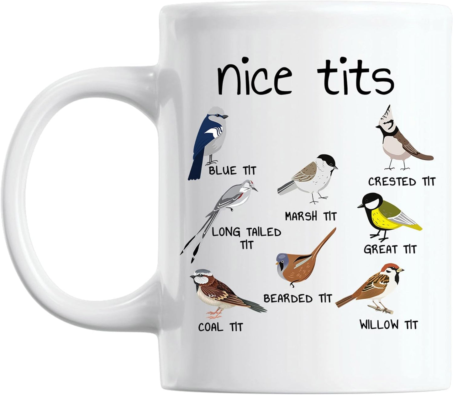 Vivulla68 Nice Tits Bird Mug, Fowl Language Bird Mug, Nice Tits Mug, Mug With Birds, Foul Language Bird Mug, Bird Mug, Bird Coffee Mug