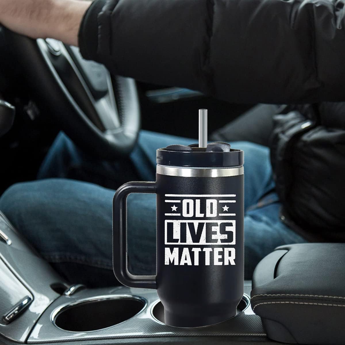Vivulla68 Old Lives Matter Birthday Gift For Men - Old Man Birthday Gifts Ideas - Funny Retirement Gifts For Men - Gag Gifts for Dad, Grandpa, Old Man, Senior Citizen - Mens Birthday Tumbler Cup 40oz