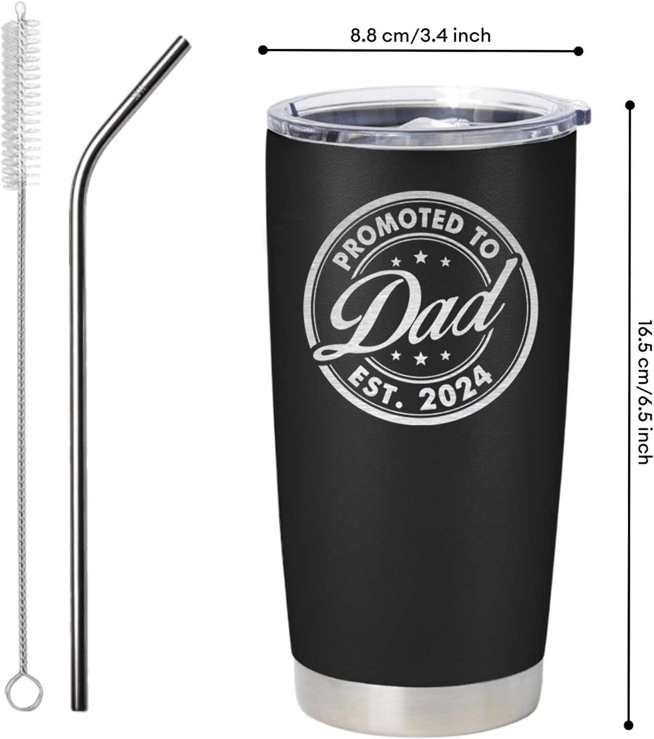Vivulla68 Promoted To Dad 2024 Tumbler, Dad Est 2024 Mug, Dad Established 2024 Coffee Cup, New Parents Gifts, First Time Daddy Gifts For Fathers Day And Christmas, Father To Be, Daddy To Be Gift Ideas