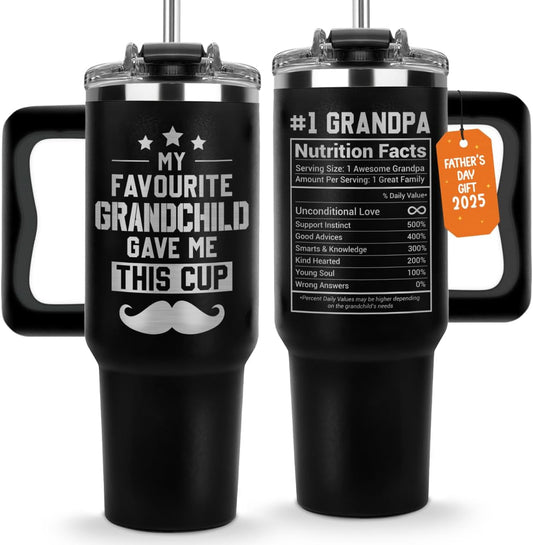 B0D9Y6C2J2-Vivulla68 Father Day Gifts for Grandpa, My Favorite GrandChild Gave Me This Cup Tumbler 40Oz - Grandpa Birthday Gifts from Grandkids, Granddaughter, Grandson - Grandfather Mug, Present for Granddad