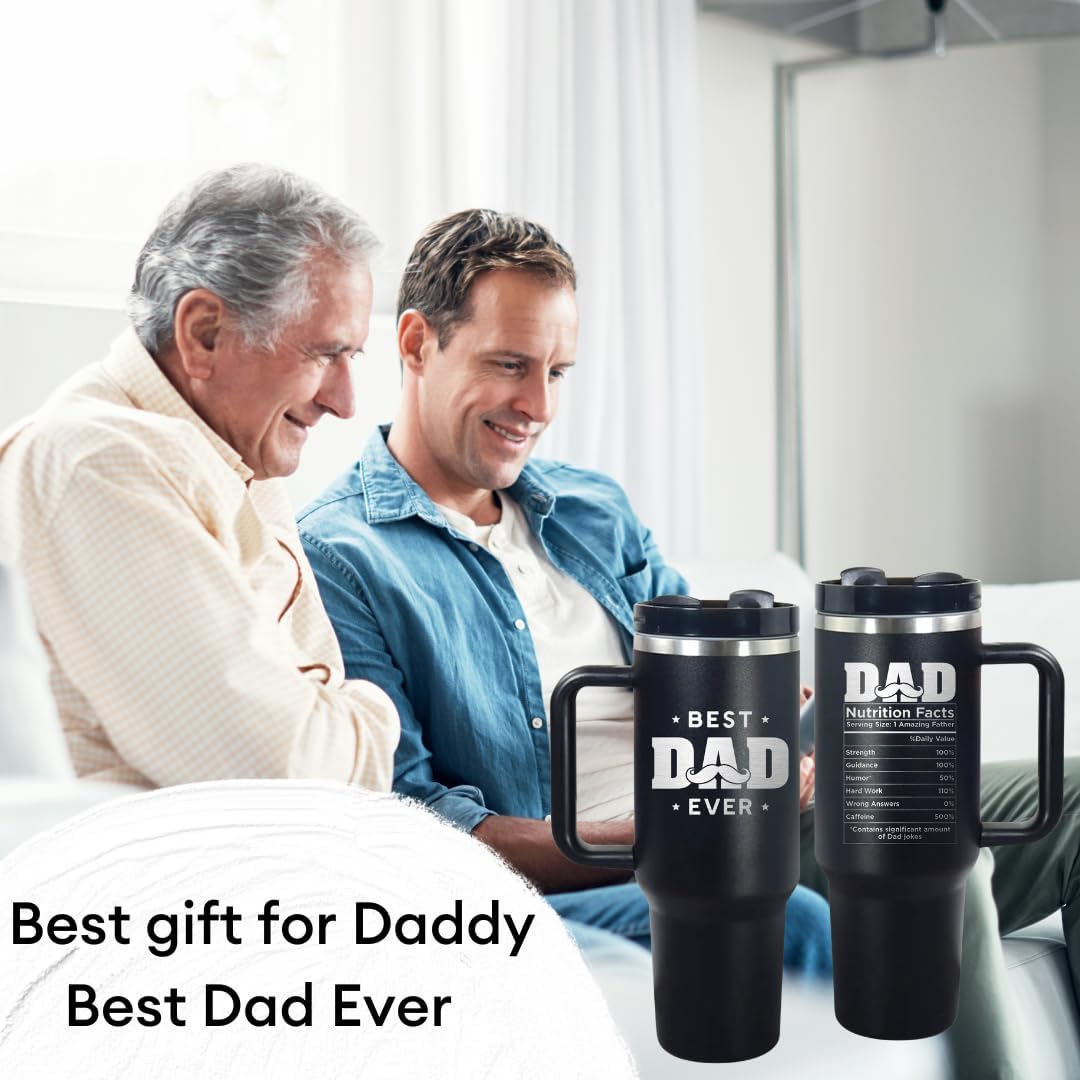 Vivulla68 Best Dad Ever Tumbler 40oz, Best Dad Ever Gifts, Coffee Tumbler For Dad, Dad Tumbler For Man, Happy Birthday Dad, Father's Day Gifts Coffee Tumbler, Christmas Gifts for Dad, Dad Cups Tumbler