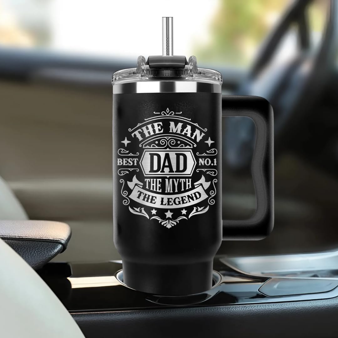 B0D9Y3Q46V - Father Day Gifts For Dad from Daughter Son Kids, Birthday Gifts for Daddy, Present for Dads, Dad Tumbler 40 Oz, Best Father Mug, Cool Coffee Cup Ideas for Papa, Elderly Fathers, Step Daddy, New Papa