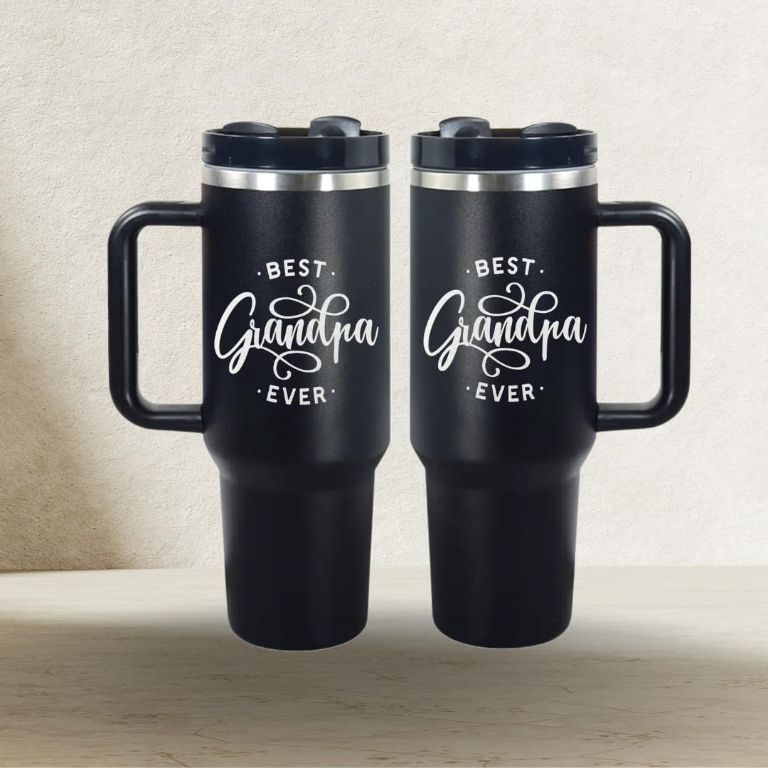 Vivulla68 40Oz Best Grandpa Ever Tumbler, Grandpa Gifts, Grandpa Birthday Gifts, Grandpa Christmas Gifts, Grandpa Gifts from Grandkids, Father's Day Gift from Grandkids, Presents for Grandpa