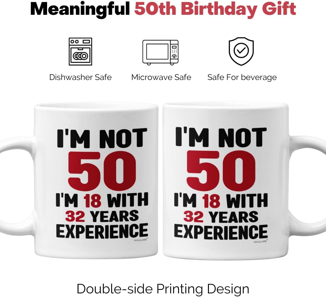 Vivulla68 50th Birthday Gifts For Him, Women Mens 50th Birthday Gift Ideas, 50th Birthday Gifts For Men Funny, Fifty Birthday Gifts For Men And Women, Turning 50 Gifts, 50th Cups, 50th Birthday Mug