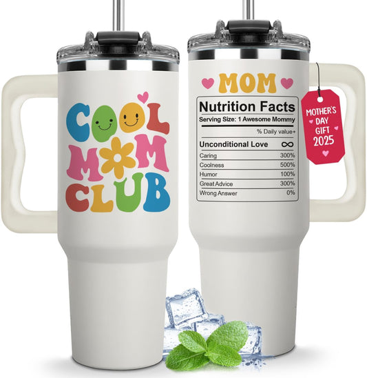 B0CXHNHDK9 - Vivulla68 Mother Day Gift from Daughter or Son – Cool Mom Club Tumbler 40oz with Straw & Brush, Cute Mama Cup, Present for New Mom, Keeps Drinks Cold, Reusable Travel Mug, Birthday Christmas Idea