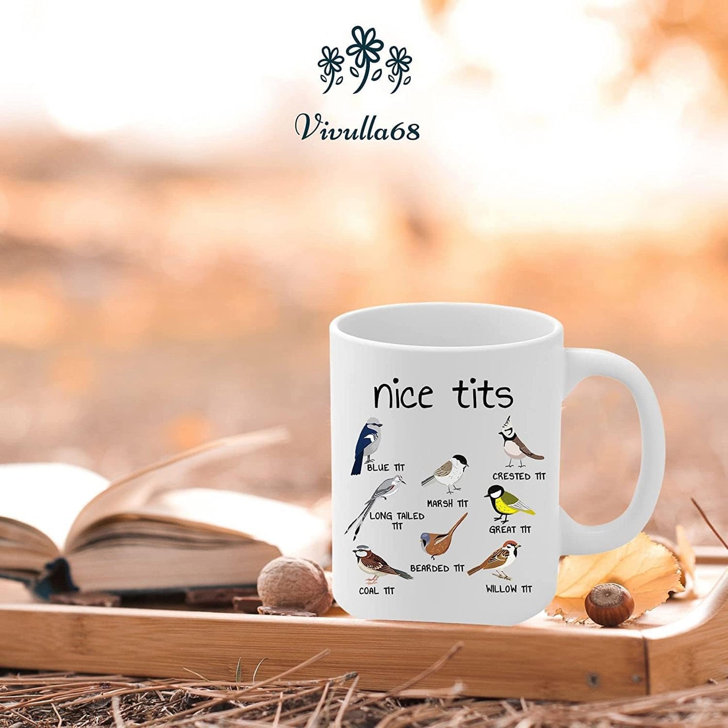 Vivulla68 Nice Tits Bird Mug, Fowl Language Bird Mug, Nice Tits Mug, Mug With Birds, Foul Language Bird Mug, Bird Mug, Bird Coffee Mug