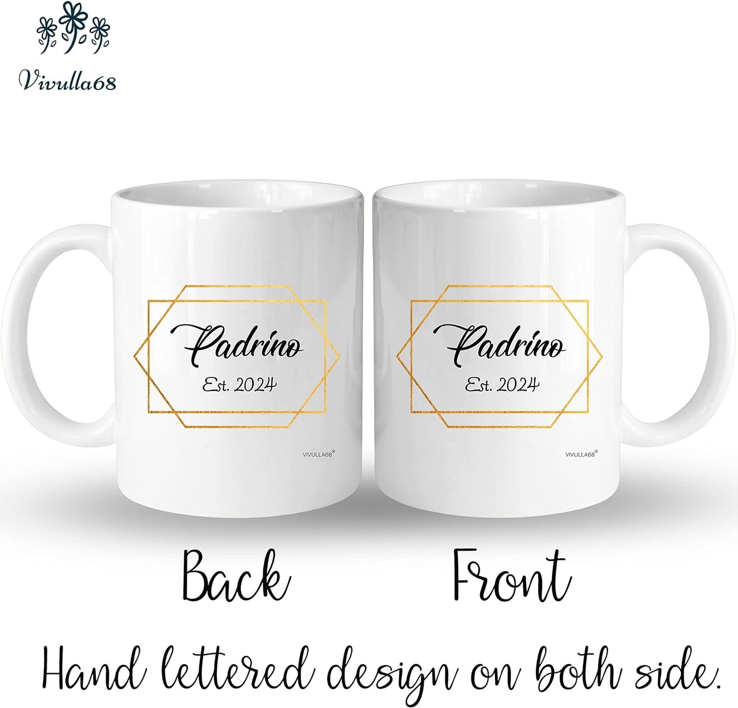 Vivulla68 Padrinos De Bautizo Propuesta Set 2 Tazas Café 11Oz, Godparents Proposal Gift, Quieren Ser Mis Padrinos De Bautizo, Quieres Ser Mis Padrinos De Bautizo, Quieres Ser Mi Madrina est 2024