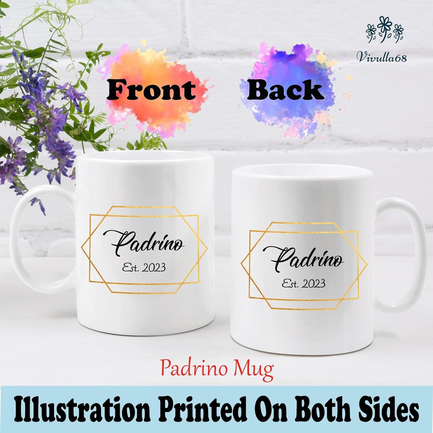 Vivulla68 Padrinos De Bautizo Propuesta Set 2 Tazas Café 11Oz, Godparents Proposal Gift, Quieren Ser Mis Padrinos De Bautizo, Quieres Ser Mis Padrinos De Bautizo, Quieres Ser Mi Madrina est 2023