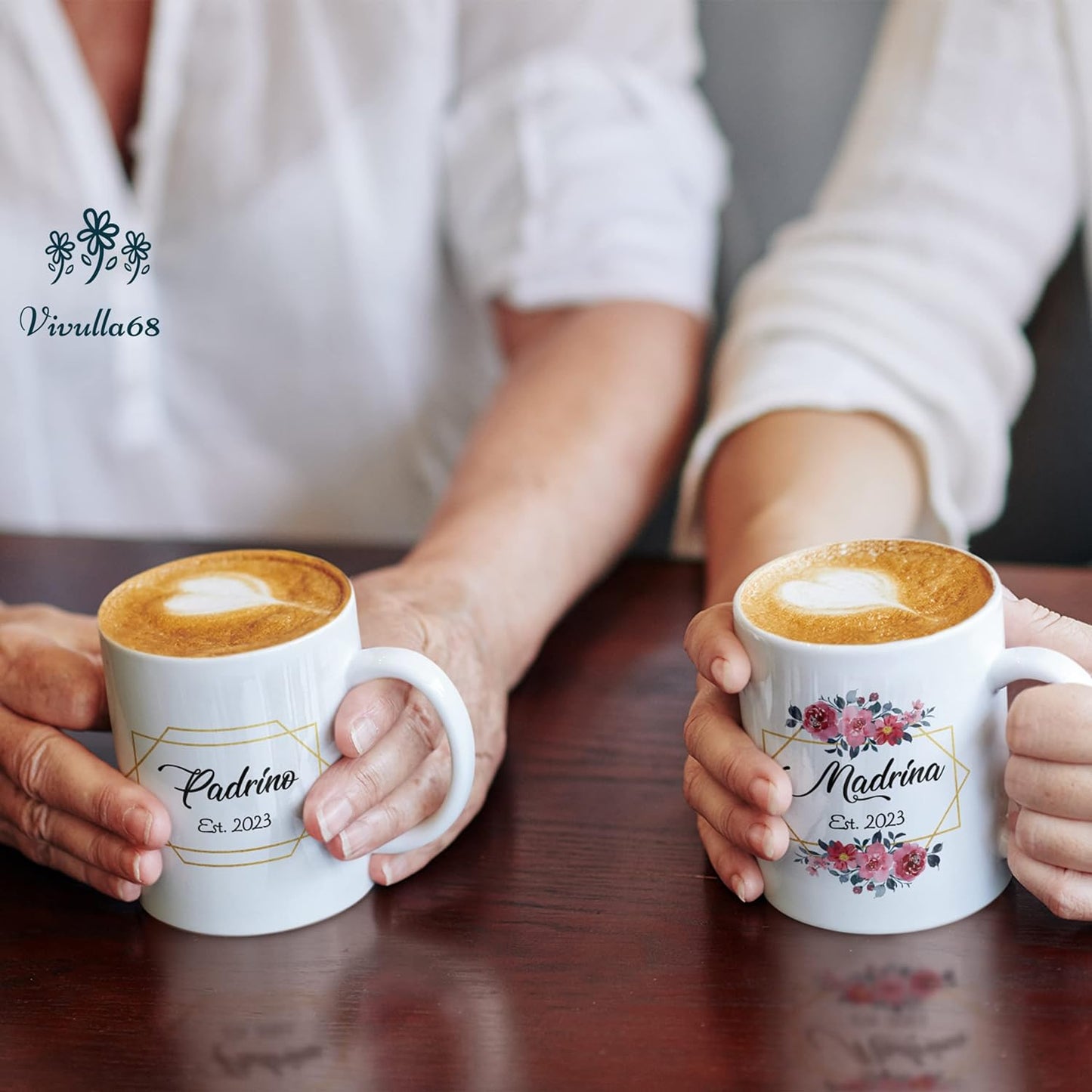 Vivulla68 Padrinos De Bautizo Propuesta Set 2 Tazas Café 11Oz, Godparents Proposal Gift, Quieren Ser Mis Padrinos De Bautizo, Quieres Ser Mis Padrinos De Bautizo, Quieres Ser Mi Madrina est 2023