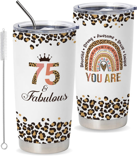 Vivulla68 75th Birthday Gifts For Women, 1948 Birthday Gifts, Gifts For 75 Year Old Woman, Gifts For Women Turning 75, 75th Birthday Travel Coffee Mug For Mom, 75th Birthday Tumbler 20 Oz