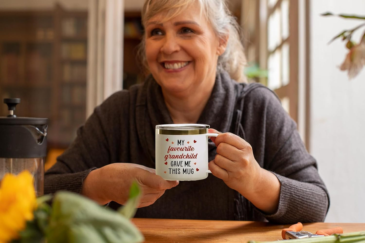 Vivulla68 My Favorite Grandchild Gave Me This Mug Tumbler, Grandma And Grandpa Mugs, Grandfather Fathers Day Gift, Grandma Birthday Gift, Grandpa Christmas Gifts From Grandchildren, Grandparents Mugs