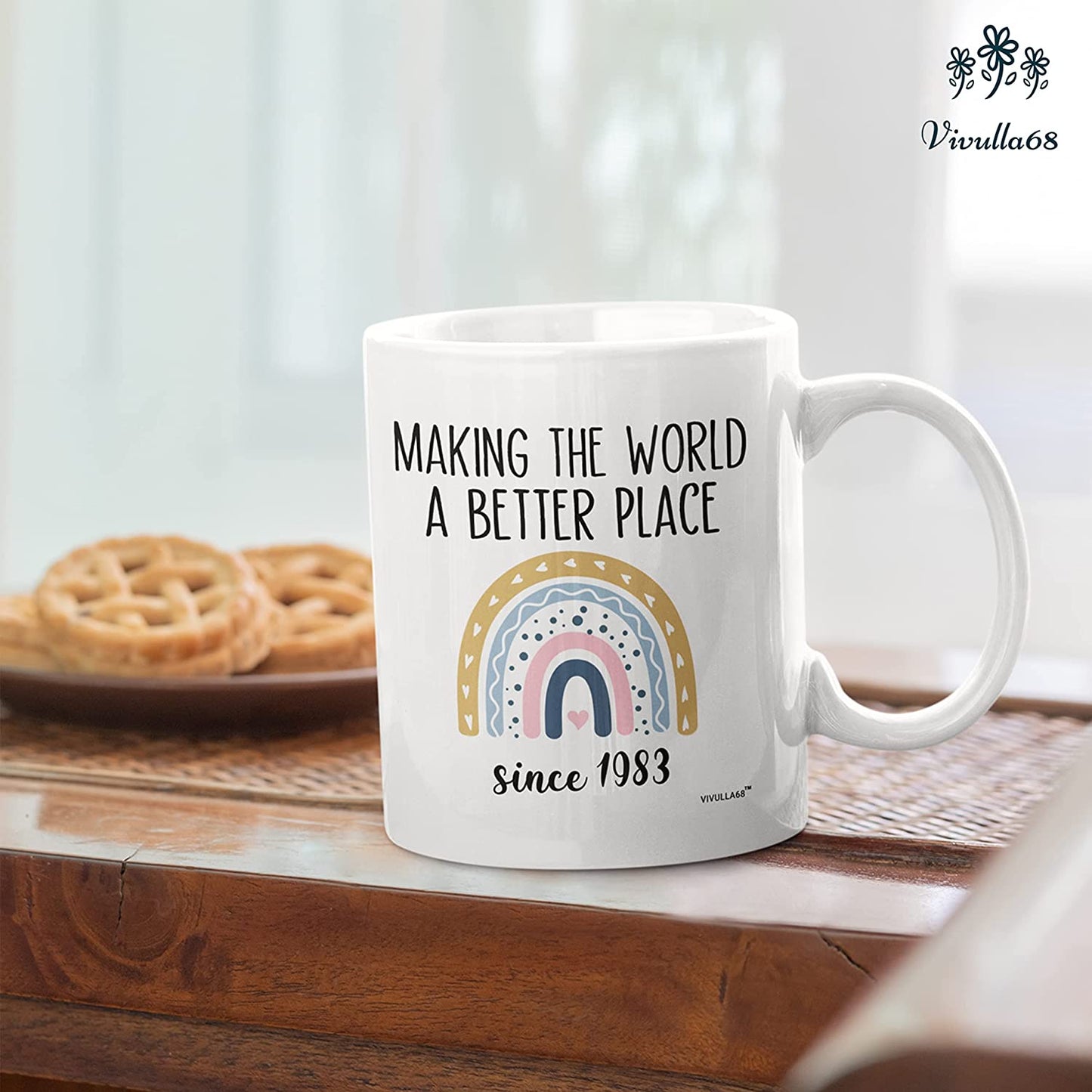 Vivulla68 40th Birthday Gifts Women, 1983 Birthday Gifts For Women, 40 Year Old Birthday Gifts For Women, 40th Birthday Gift Ideas, 40 Birthday Gifts For Women, 40th Birthday Cups, Forty Mug 11 Oz