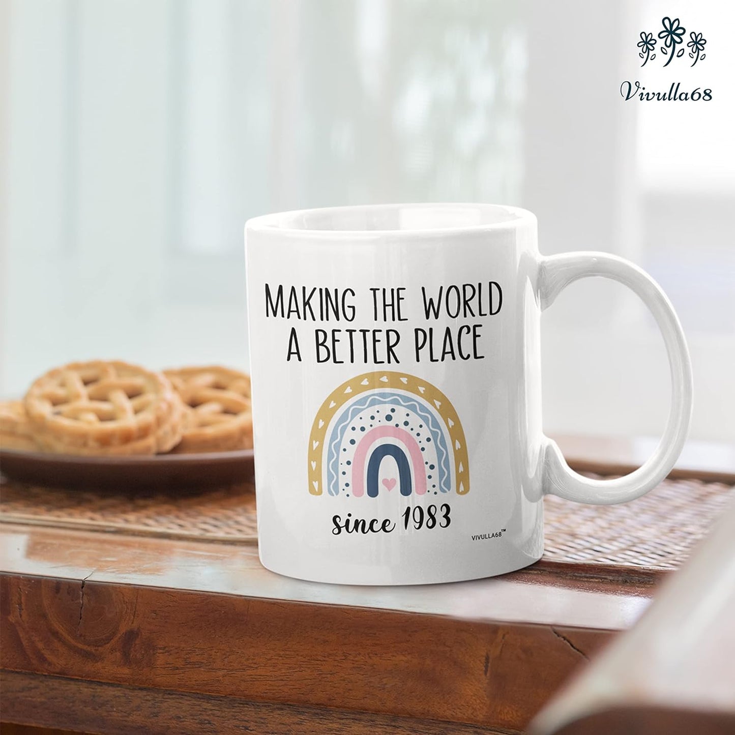 Vivulla68 40th Birthday Gifts Women, 1983 Birthday Gifts For Women, 40 Year Old Birthday Gifts For Women, 40th Birthday Gift Ideas, 40 Birthday Gifts For Women, 40th Birthday Cups, Forty Mug