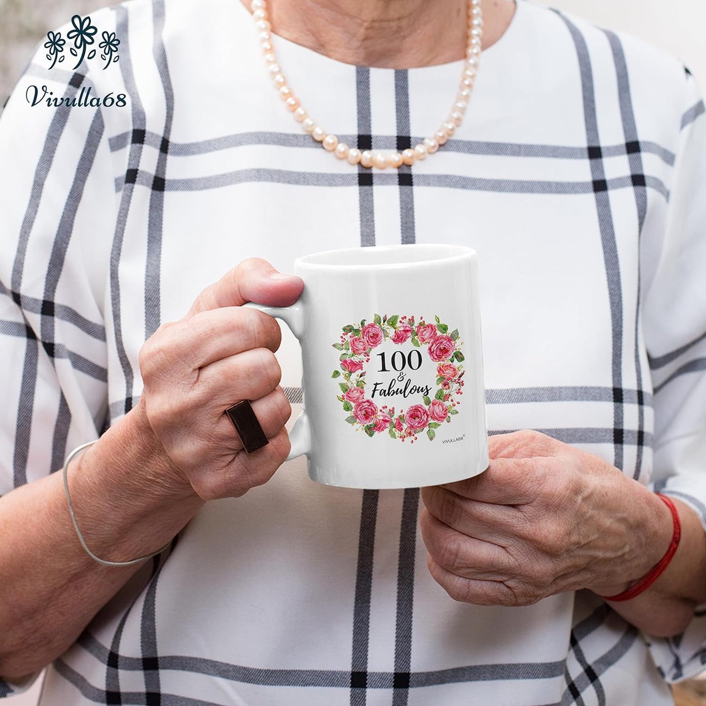 Vivulla68 100 & Fabulous Birthday Mug, 100th Birthday Gifts For Women, Birthday Gifts For 100 Year Old Woman, Gifts Ideas For 100th Birthday, 100th Birthday Decorations For Women Men, Turning 100 Gift