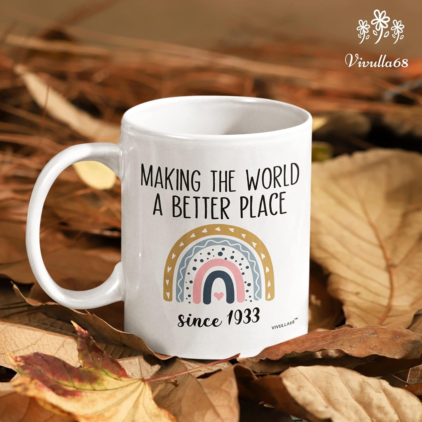 Vivulla68 90th Birthday Gifts for Women, 90th Birthday Ideas, 1933 Birthday, Gifts for 90 Year Old Woman, 90th Birthday Gifts for Men, 90 Year Old Birthday Gifts for Women, Grandma 90th Birthday Cups