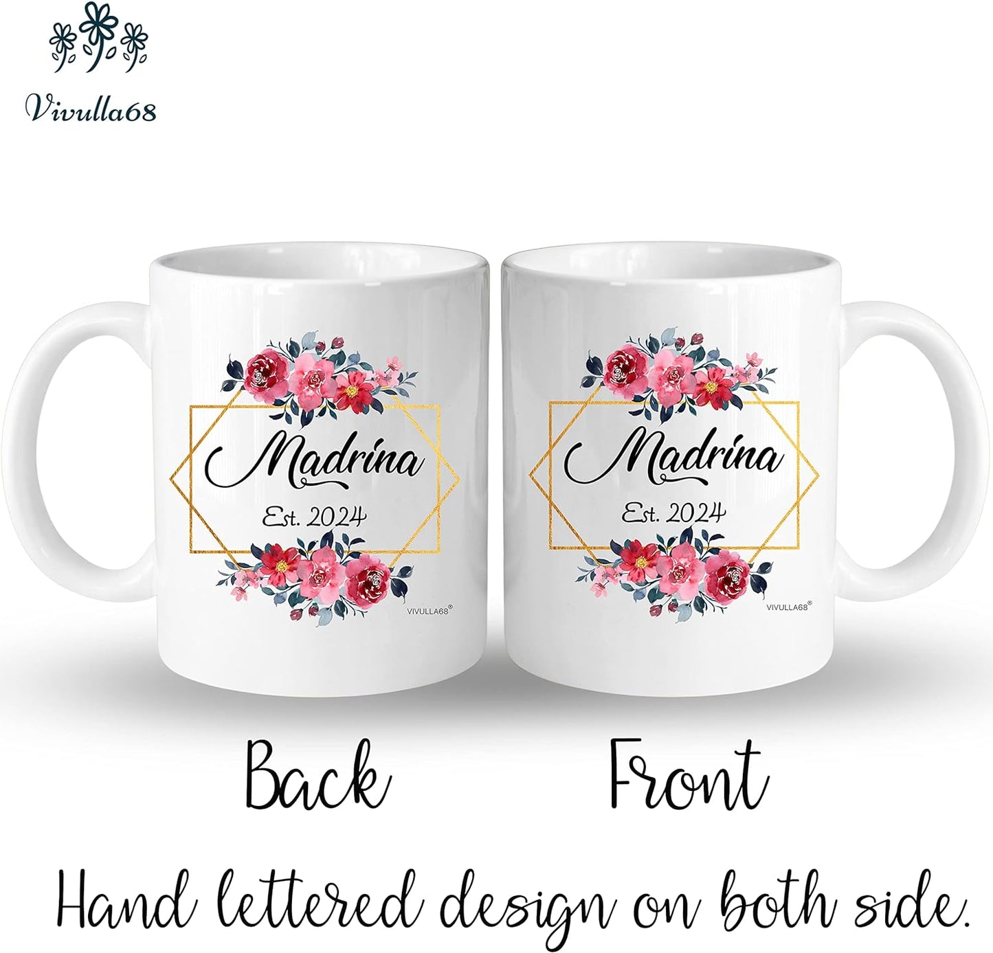 Vivulla68 Padrinos De Bautizo Propuesta Set 2 Tazas Café 11Oz, Godparents Proposal Gift, Quieren Ser Mis Padrinos De Bautizo, Quieres Ser Mis Padrinos De Bautizo, Quieres Ser Mi Madrina est 2024