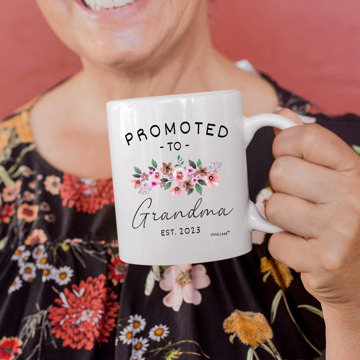 Vivulla68 Promoted To Grandparents Grandma And Grandpa 2023 Mugs, Pregnancy Announcement For Grandparents Mug Set, Grandma And Grandpa Announcement Gifts, Grandparents Baby Announcement Christmas Gift