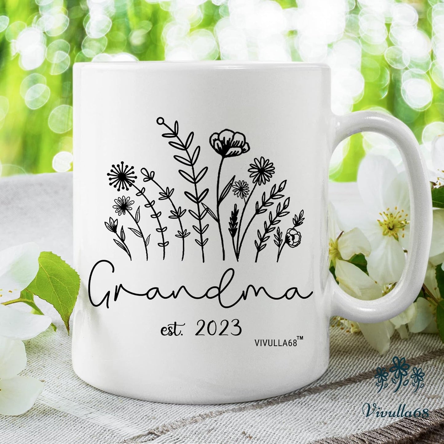 Vivulla68 Promoted To Grandma 2023 Mug, New Grandma Gifts First Time, Grandma to be Gifts, Pregnancy Announcement for Grandma Expecting, Grandma Mugs Coffee Gift for New Grandma, Future Grandma Gifts