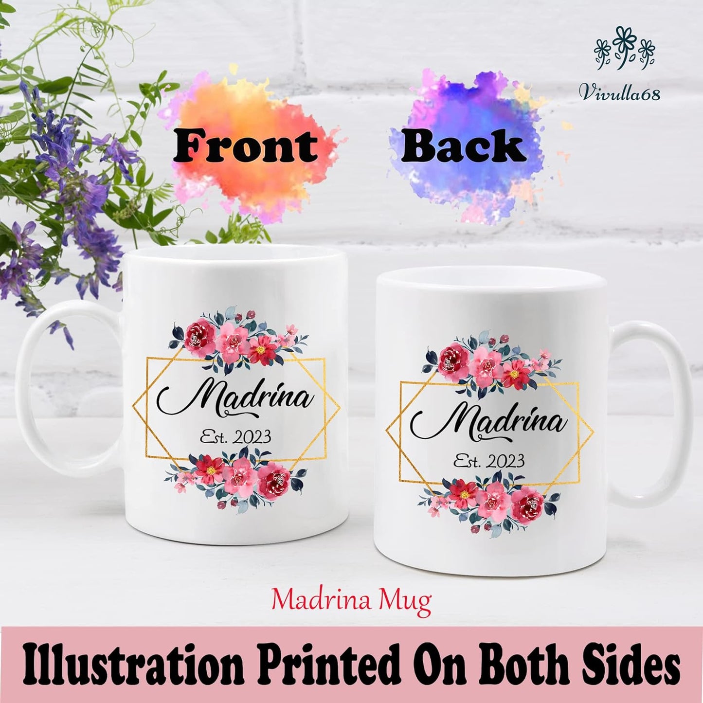 Vivulla68 Padrinos De Bautizo Propuesta Set 2 Tazas Café 11Oz, Godparents Proposal Gift, Quieren Ser Mis Padrinos De Bautizo, Quieres Ser Mis Padrinos De Bautizo, Quieres Ser Mi Madrina est 2023