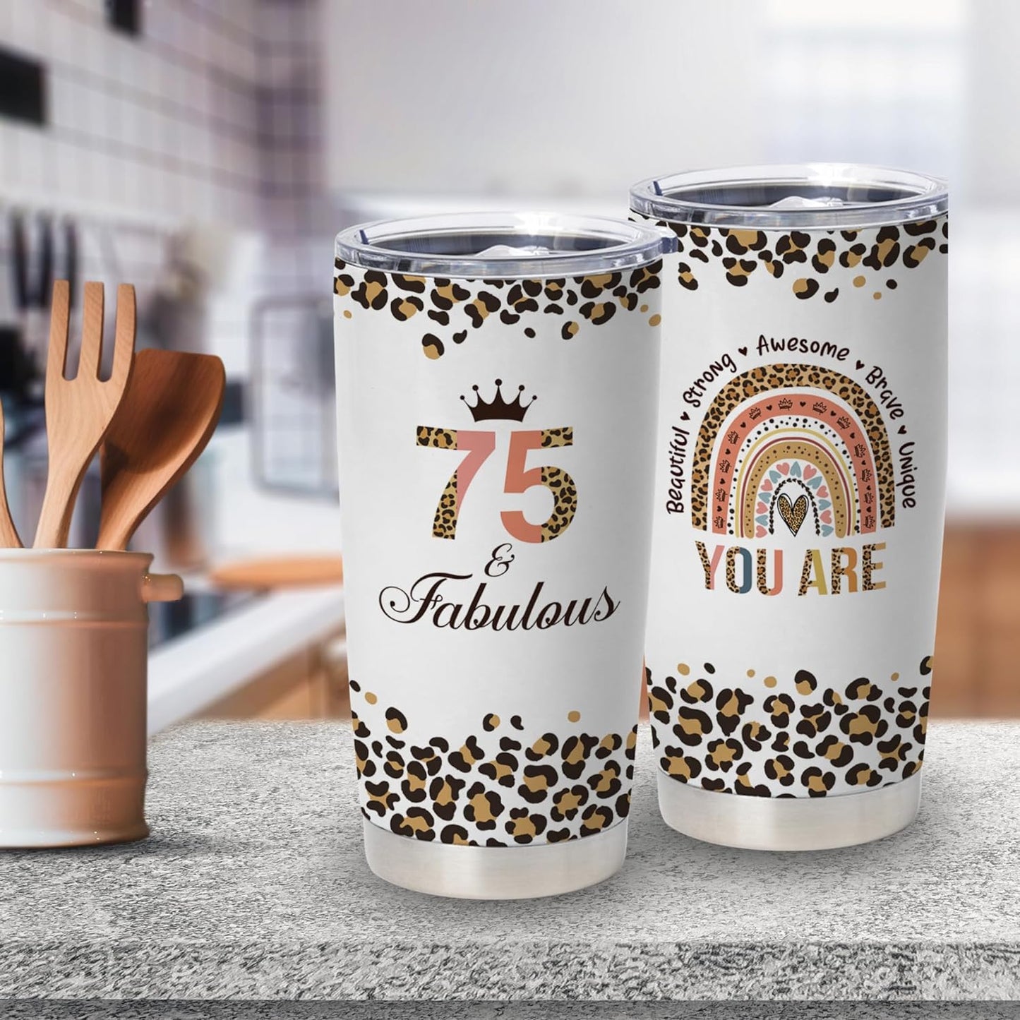Vivulla68 75th Birthday Gifts For Women, 1948 Birthday Gifts, Gifts For 75 Year Old Woman, Gifts For Women Turning 75, 75th Birthday Travel Coffee Mug For Mom, 75th Birthday Tumbler 20 Oz