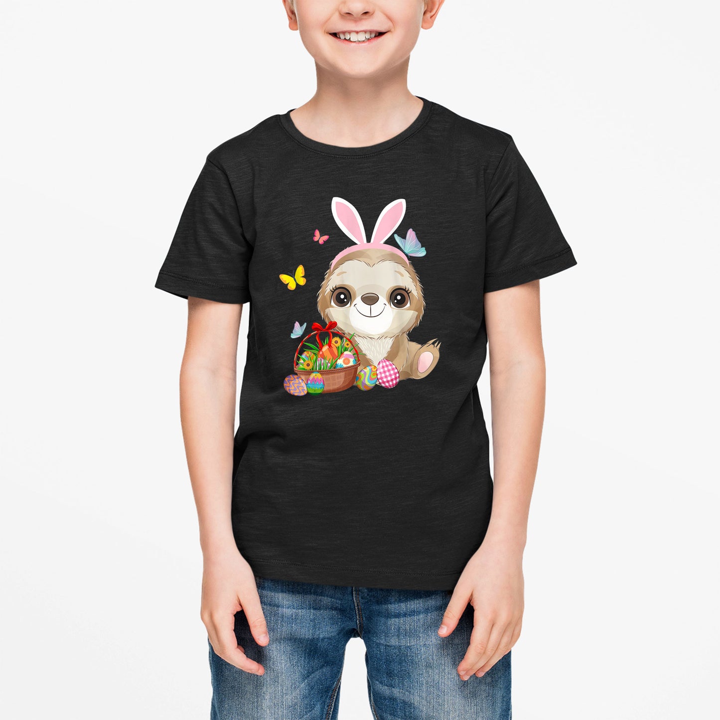 Bunny Sloth Easter Shirt, Girls Easter Shirt, Easter Gifts For Kids, Easter Gifts For Toddlers