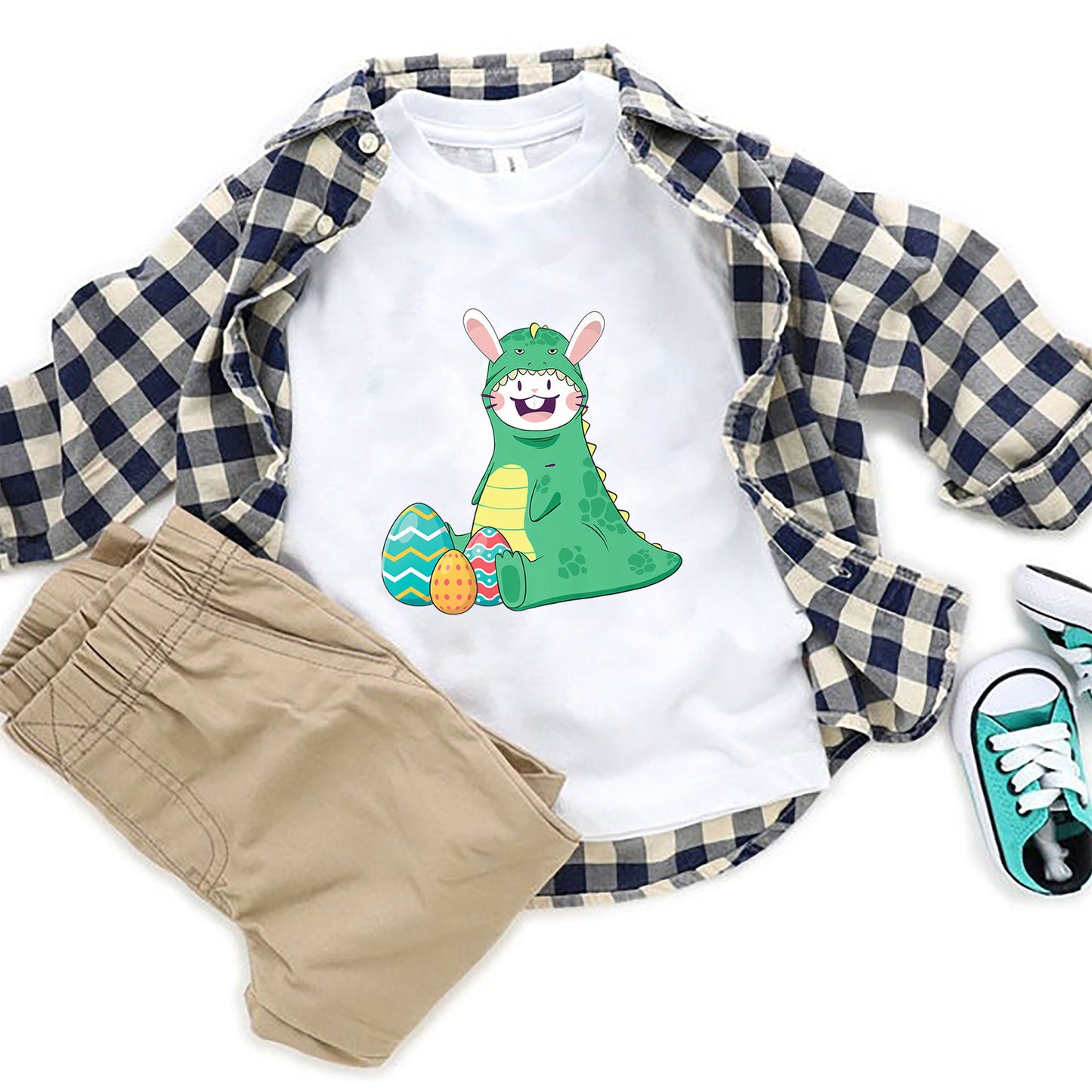 Dinosaur Easter Shirt, Cute Bunny Dino Easter Shirt, Funny Easter Shirt, Easter Gifts For Kids, Easter Gifts For Toddlers