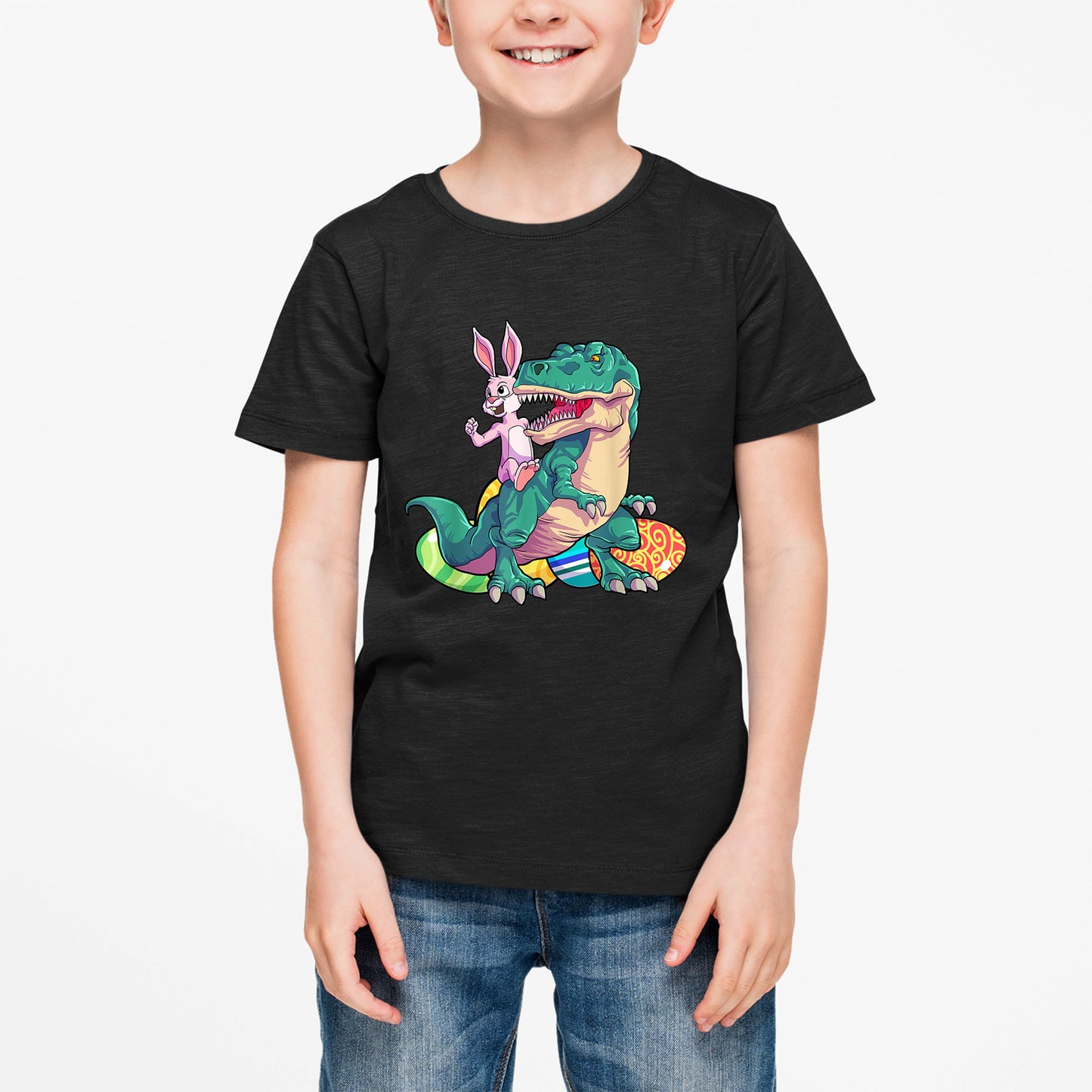 Bunny Riding Dinosaur Easter Shirt, Girls Boys Easter Shirt, Easter Gifts For Kids, Easter Gifts For Toddlers