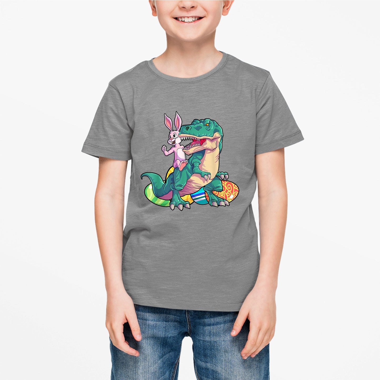 Bunny Riding Dinosaur Easter Shirt, Girls Boys Easter Shirt, Easter Gifts For Kids, Easter Gifts For Toddlers