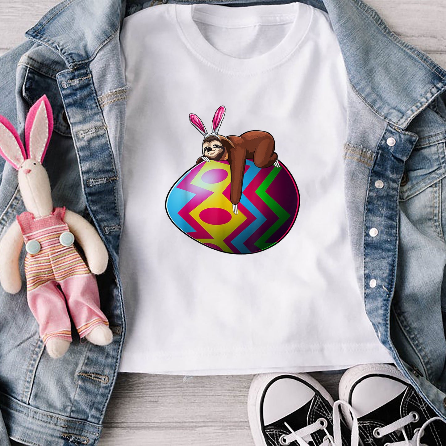 Bunny Sloth Eggs Easter Shirt, Girls Boys Easter Shirt, Easter Gifts For Kids, Easter Gifts For Toddlers