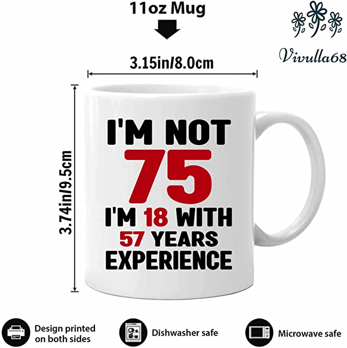 75th Birthday Gifts For Women Men, 1947 Birthday Gifts For Women Men, Gifts For 75 Year Old Woman, 75th Birthday Mug, 75th Birthday Gifts Ideas for Dad Men, 75th Birthday Gifts For Dad Fathers Day