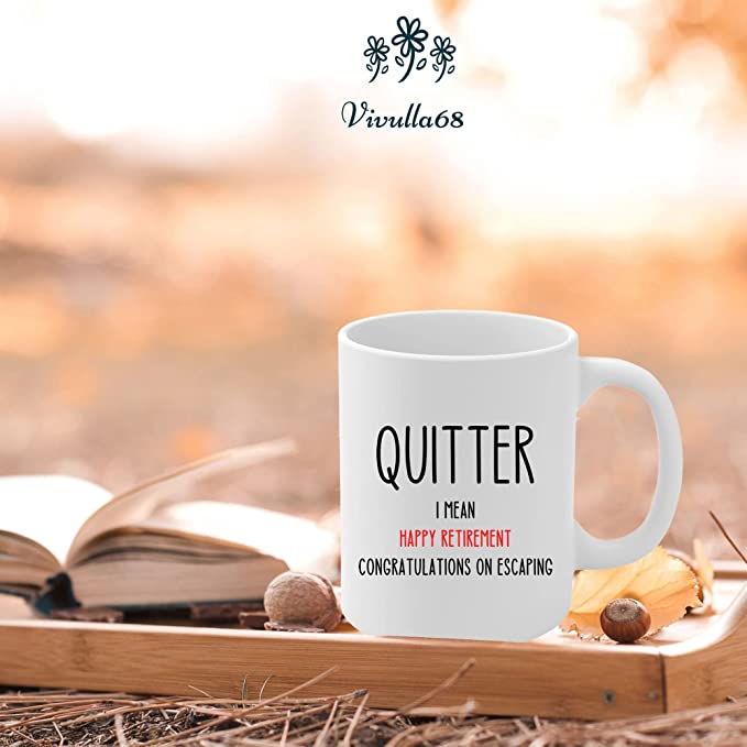 Vivulla68 Funny Retirement Gifts for Men, Fun Retirement Gifts for Women, Retirement Cups, Ideas for Retirement Gifts for Men 2022, Quitter Retirement Mug, Retirement Gag Gifts for Men, Retired Women