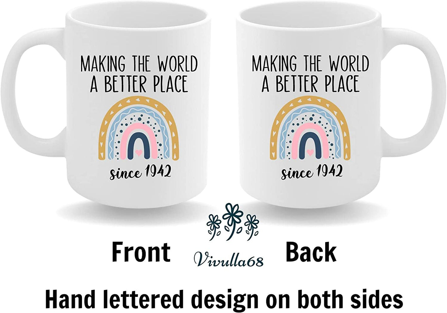 Vivulla68 80th Birthday Gifts for Women, 80th Birthday Gifts for Men, 1942 Birthday Gifts for Women, 80 Year Old Birthday Gifts for Women, 80th Birthday Gift Ideas, 80th Birthday Decorations for Women