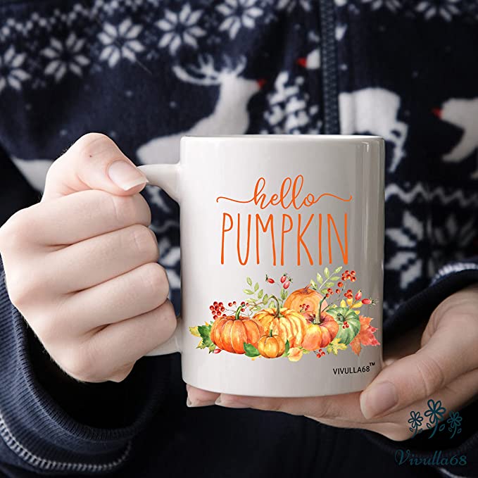 Hello Pumpkin Mug, Morning Pumpkin Coffee Mug, Fall Coffee Mug, Fall Themed Mugs, Great Pumpkin Mug, Pumpkin Mug, Autumn Coffee Cups, Pumpkin Shaped Mug, Hello Fall Mug