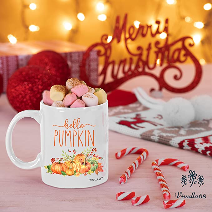 Hello Pumpkin Mug, Morning Pumpkin Coffee Mug, Fall Coffee Mug, Fall Themed Mugs, Great Pumpkin Mug, Pumpkin Mug, Autumn Coffee Cups, Pumpkin Shaped Mug, Hello Fall Mug