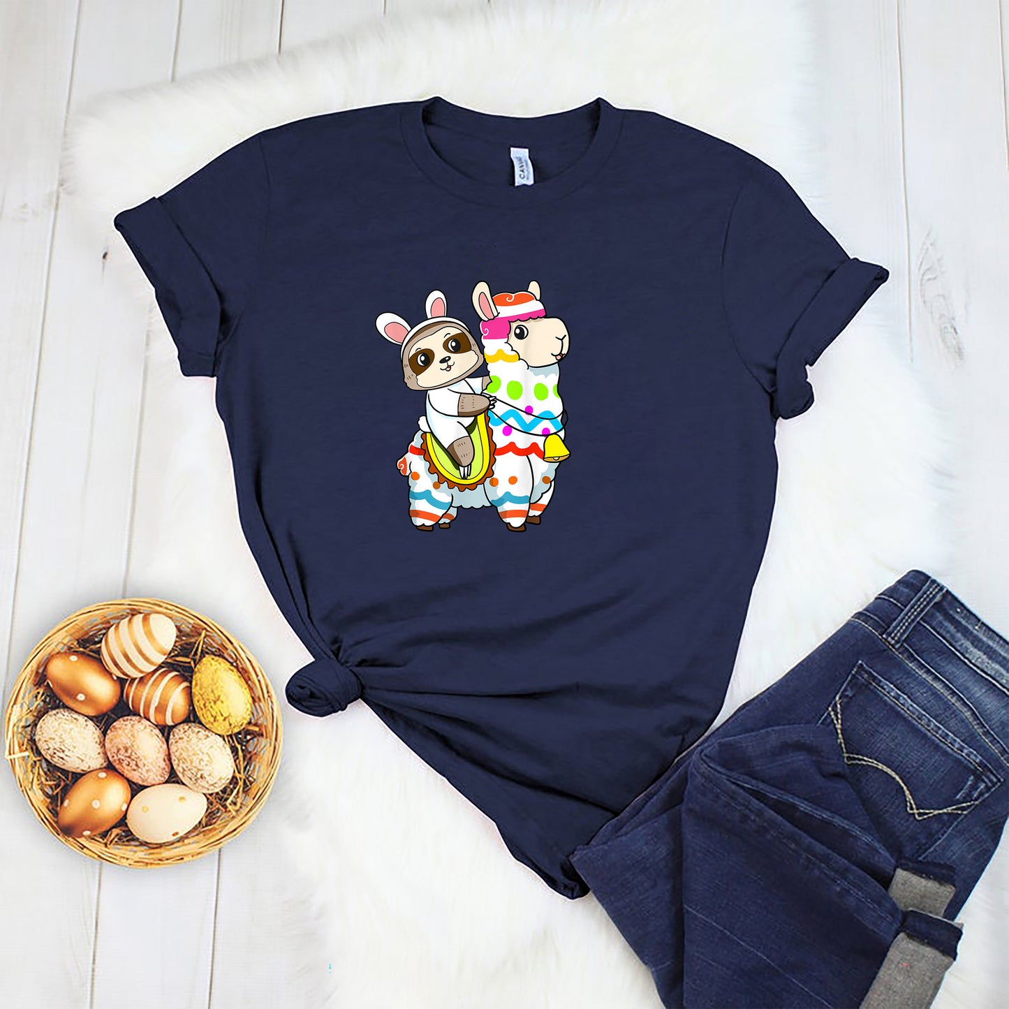 Baby Sloth Llama Easter Shirt, Happy Easter Day Funny Shirt, Easter Gifts For Adults Shirt, Gift For Girlfriend Shirt, Personalized Easter Gift Shirt