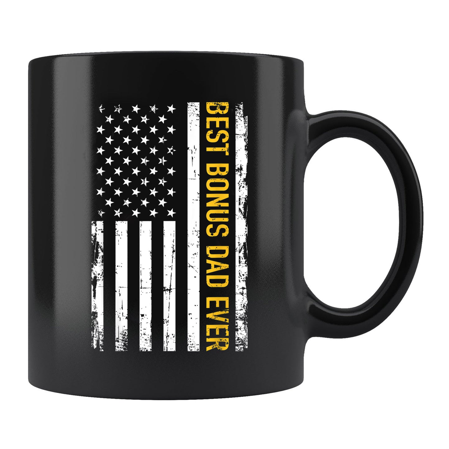 Bonus Dad Mug Best Bonus Dad Ever With Us American Flag Mug , 11oz or 15oz, Happy Fathers Day Gift Ideas For Dad