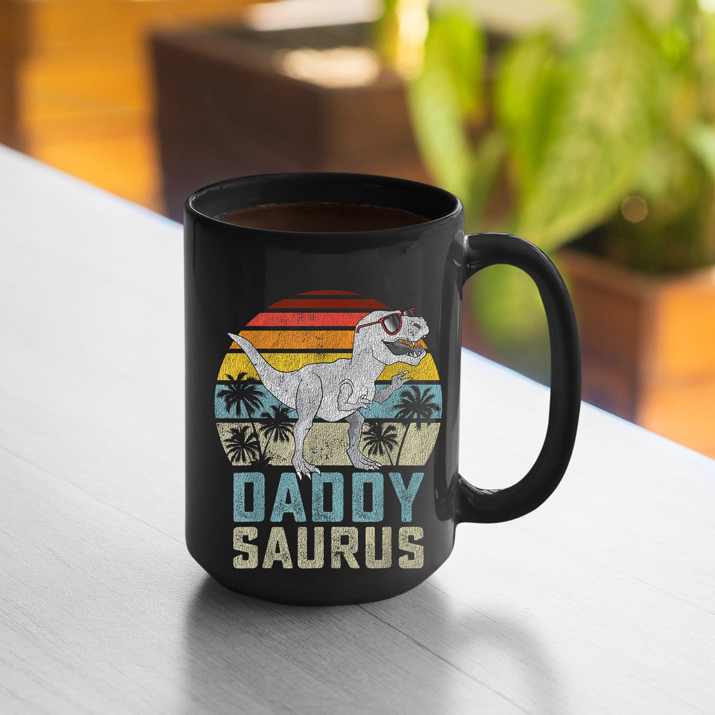 Daddysaurus Mug Daddysaurus T Rex Dinosaur Daddy Saurus Family Matching , 11oz or 15oz, Happy Fathers Day Gift Ideas For Dad