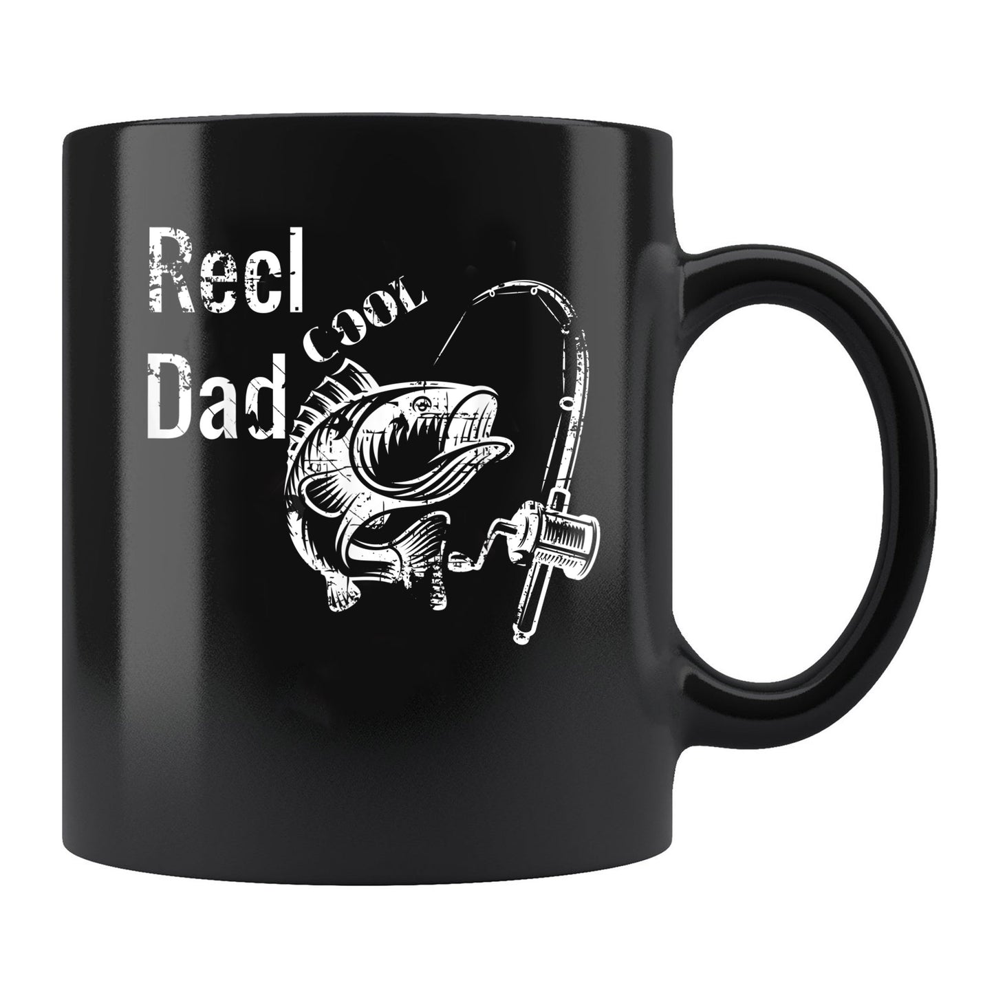 Reel Cool Dad Mug Fishing Dad Reel Cool Papa Fathers Day Gift Tee Mug , 11oz or 15oz, Happy Fathers Day Gift Ideas For Dad