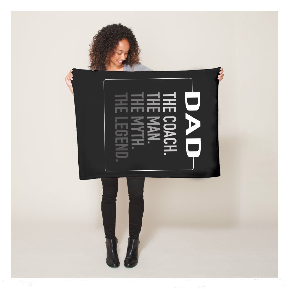 Dad The Coach The Man The Myth The Legend Soccer Dad Gift Sherpa Blanket, Soccer Blankets, Soccer Gifts, Happy Fathers Day Gift Ideas For Dad