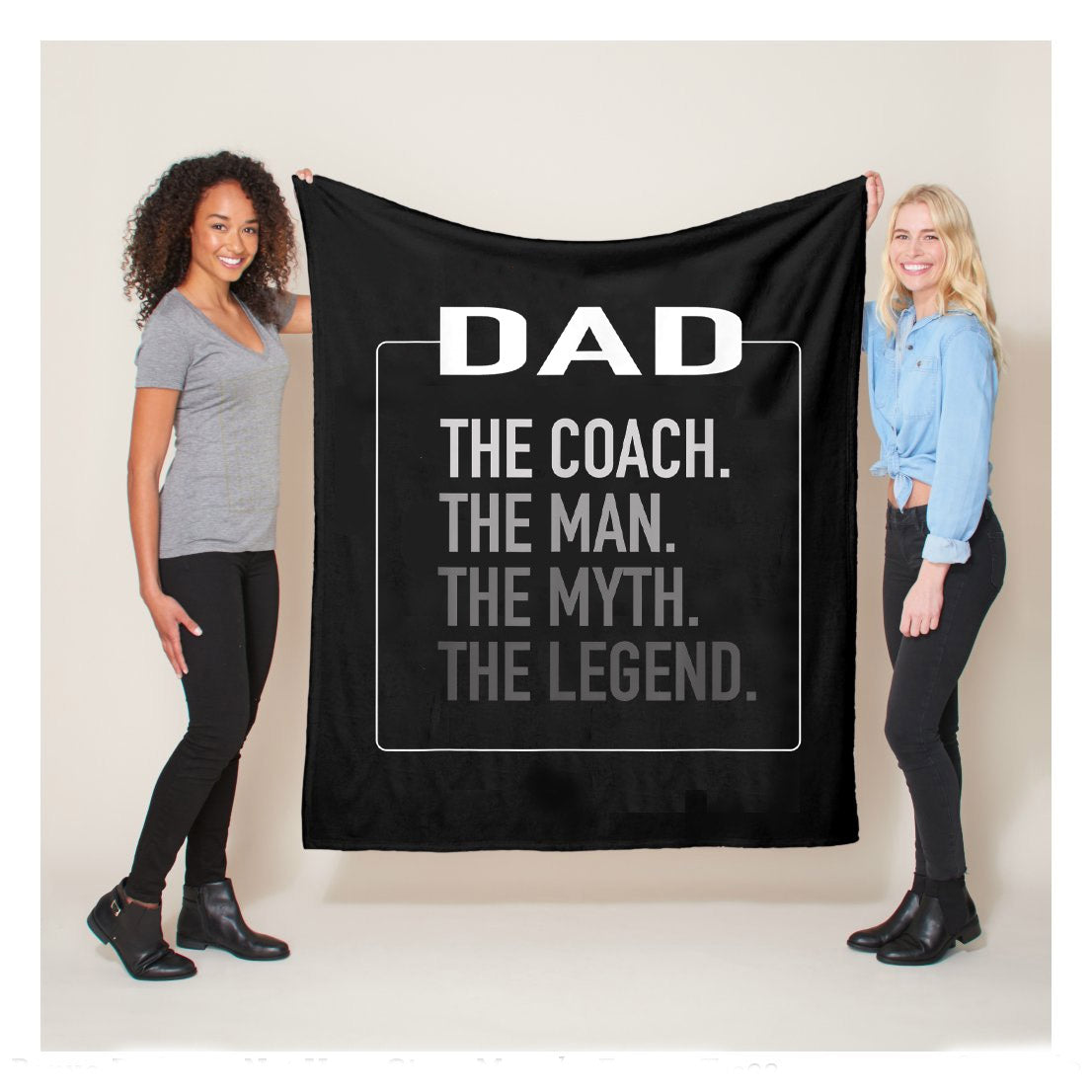 Dad The Coach The Man The Myth The Legend Soccer Dad Gift Sherpa Blanket, Soccer Blankets, Soccer Gifts, Happy Fathers Day Gift Ideas For Dad