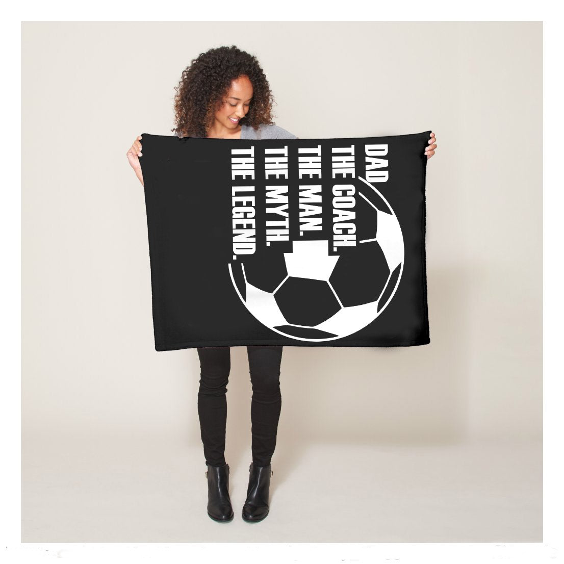 Dad The Coach The Man The Myth The Legend Soccer Dad Gift Sherpa Blanket, Soccer Blankets, Soccer Gifts, Happy Fathers Day Gift Ideas For Dad