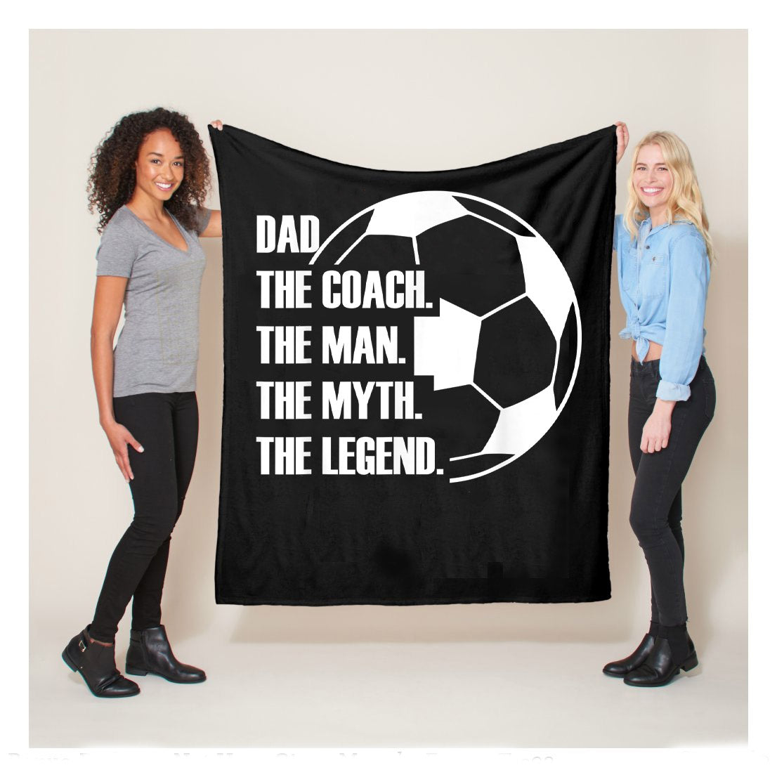 Dad The Coach The Man The Myth The Legend Soccer Dad Gift Sherpa Blanket, Soccer Blankets, Soccer Gifts, Happy Fathers Day Gift Ideas For Dad