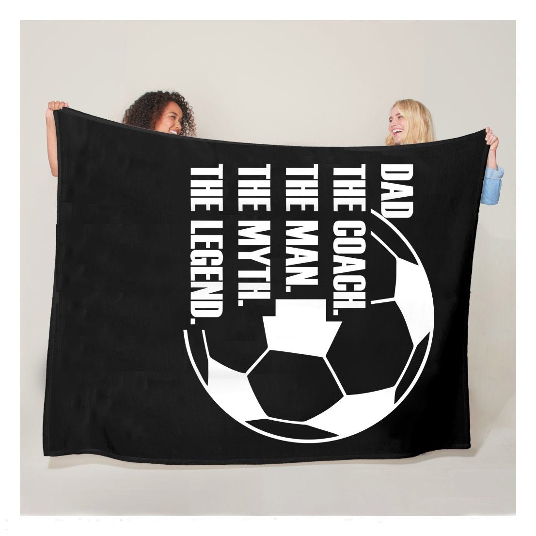 Dad The Coach The Man The Myth The Legend Soccer Dad Gift Sherpa Blanket, Soccer Blankets, Soccer Gifts, Happy Fathers Day Gift Ideas For Dad